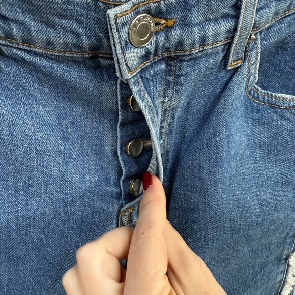 IRO Jeans Straight Leg Button Fly Mid Rise Fringe Denim Jeans 26 - Picture 5 of 7